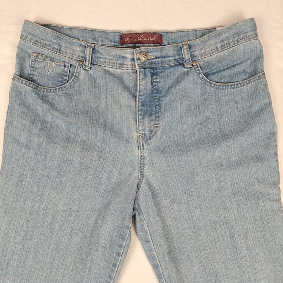Gloria Vanderbilt Amanda High Rise Straight Leg Studded Capri Jeans Size 12P Y2K - Picture 3 of 11